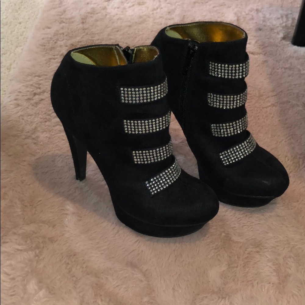 Sexy black ankle booties